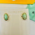Rare Kendra Scott GOLD TONE AQUA OPAL ELLIE STUD EARRINGS