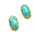 Rare Kendra Scott GOLD TONE AQUA OPAL ELLIE STUD EARRINGS