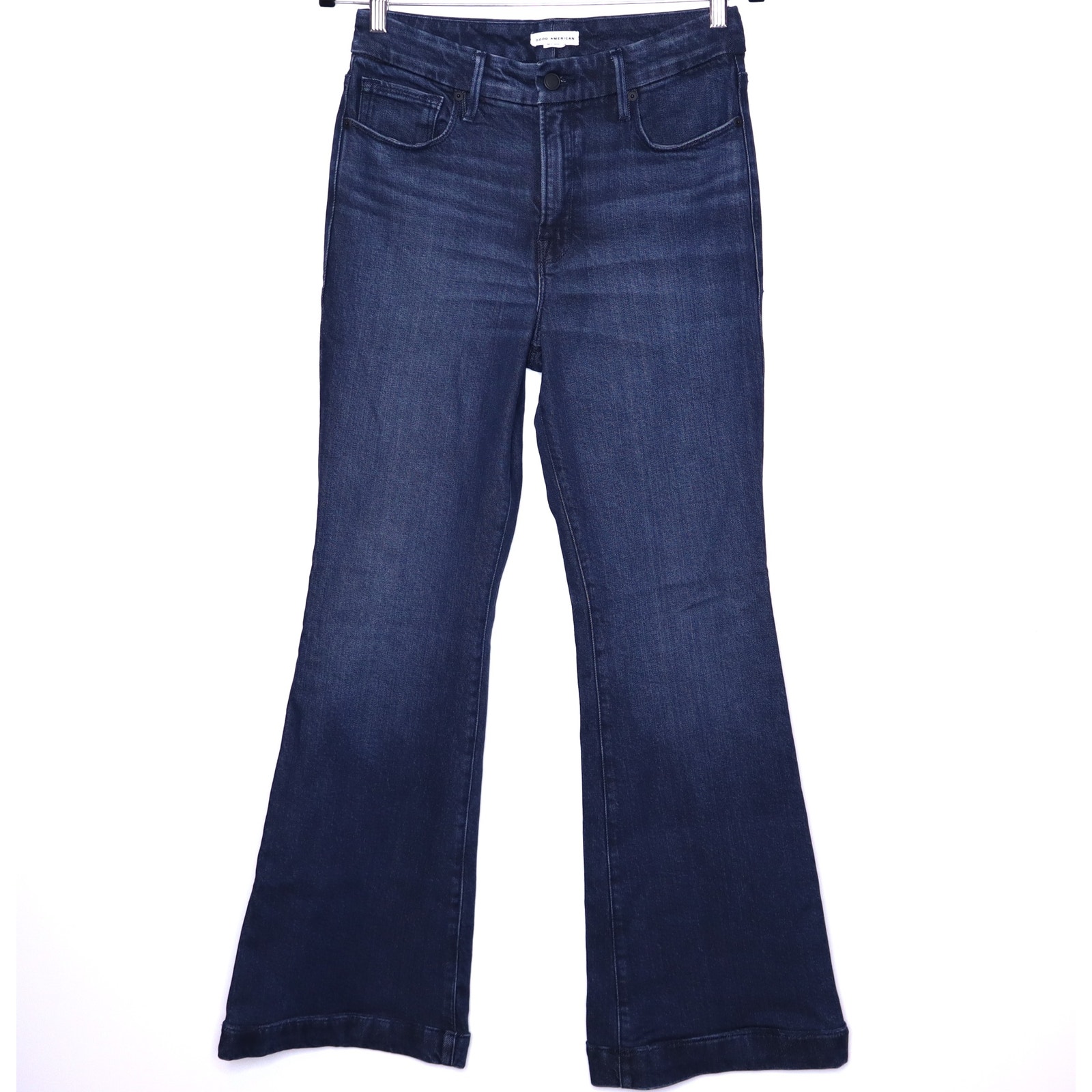 GOOD AMERICAN Good Legs Flare Jeans Indigo516 Soft Tech Casual Women's 6/28