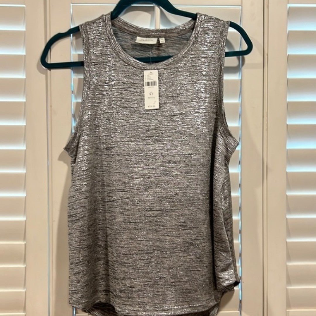 Anthropologie deletta medium petite sleeveless metallic shirt