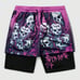 Skull shorts pink and black