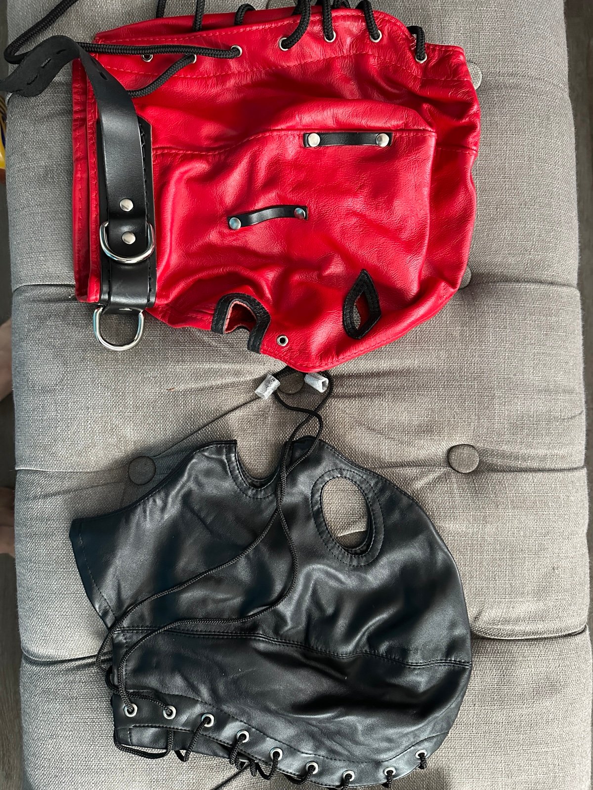 Leather bondage masks