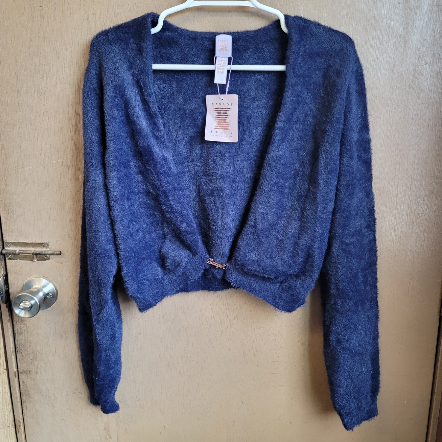 Savage x Fenty Intimates Fluff It Up PJ Crop Top Navy 3X NWT
