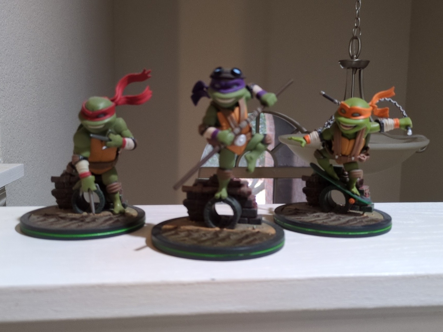 Fig Q Teenage Mutant Ninja Turtles, Raphael, Donatello & Michaelangelo Lot of 3