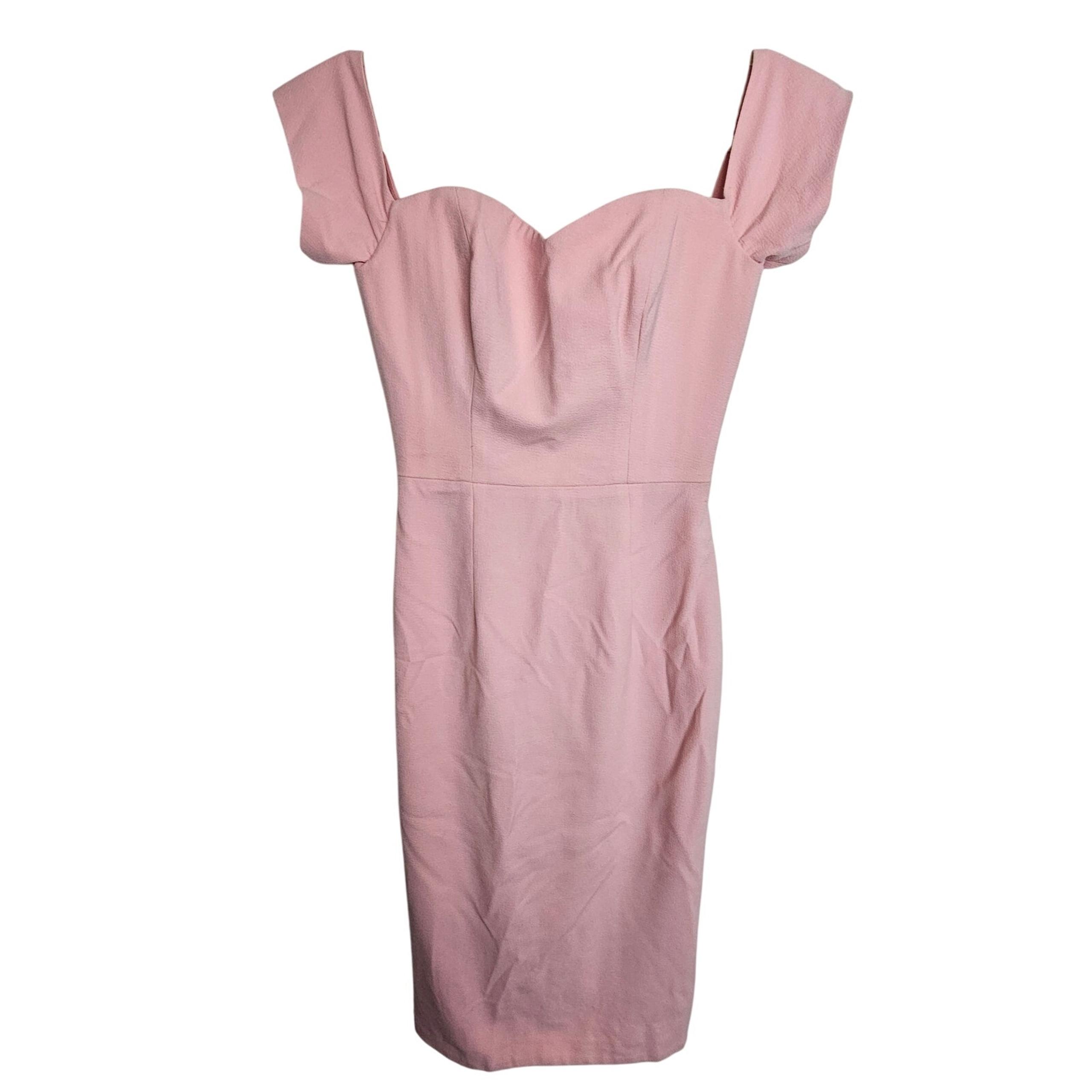 Dress The Population Dress Pink Midi Sheath Dress Sweetheart Neck Women XS