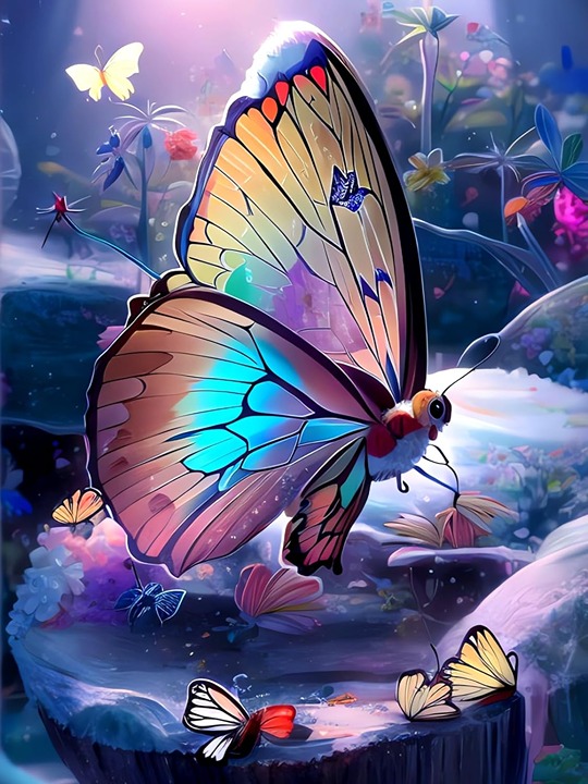 5D Butterfly Diamond Painting Kits for Adult (12x16inch)
