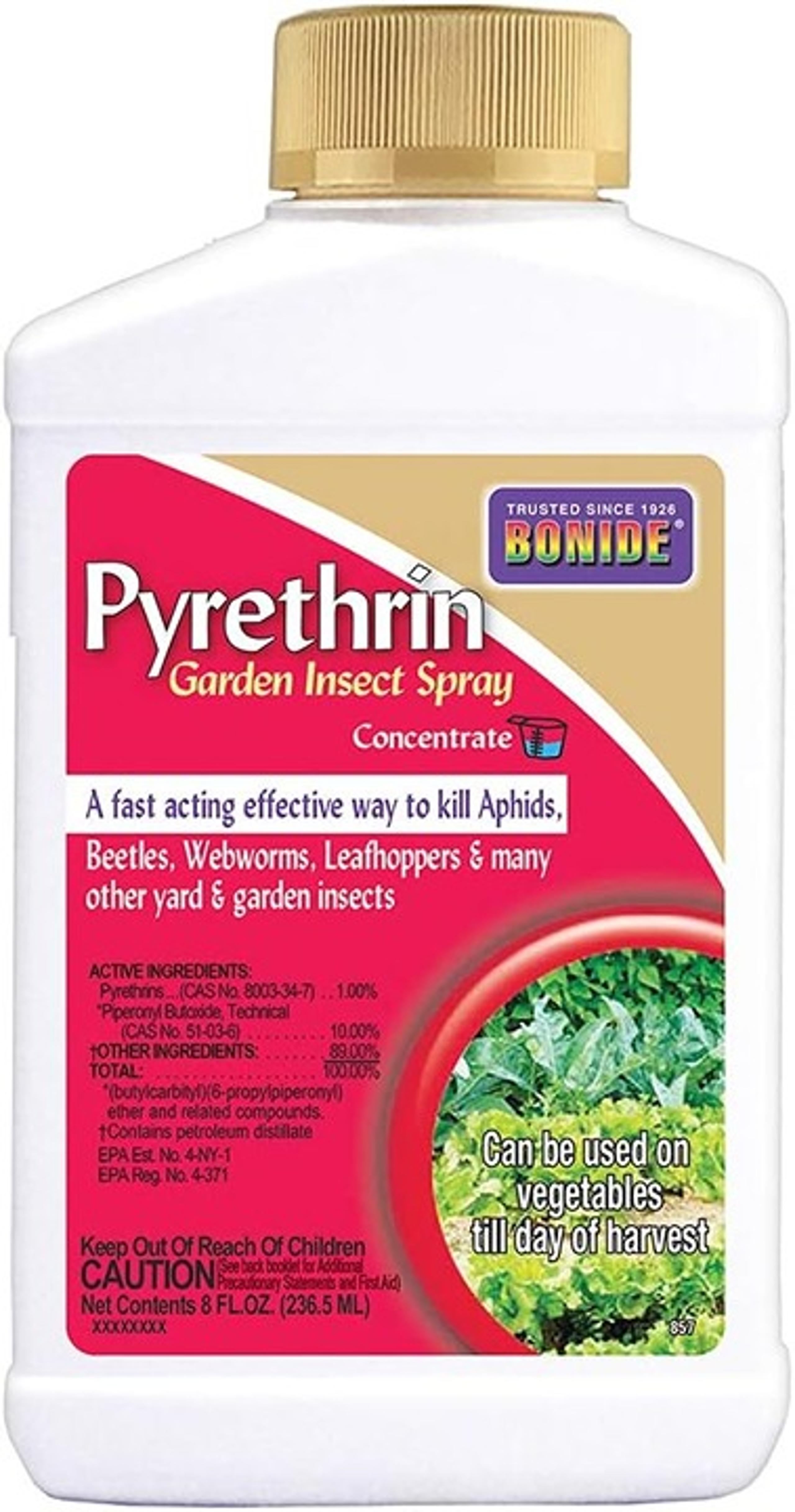 Bonide Pyrethrin Garden Insect Spray Concentrate, 8 oz Ready-to-Mix Fast Acting