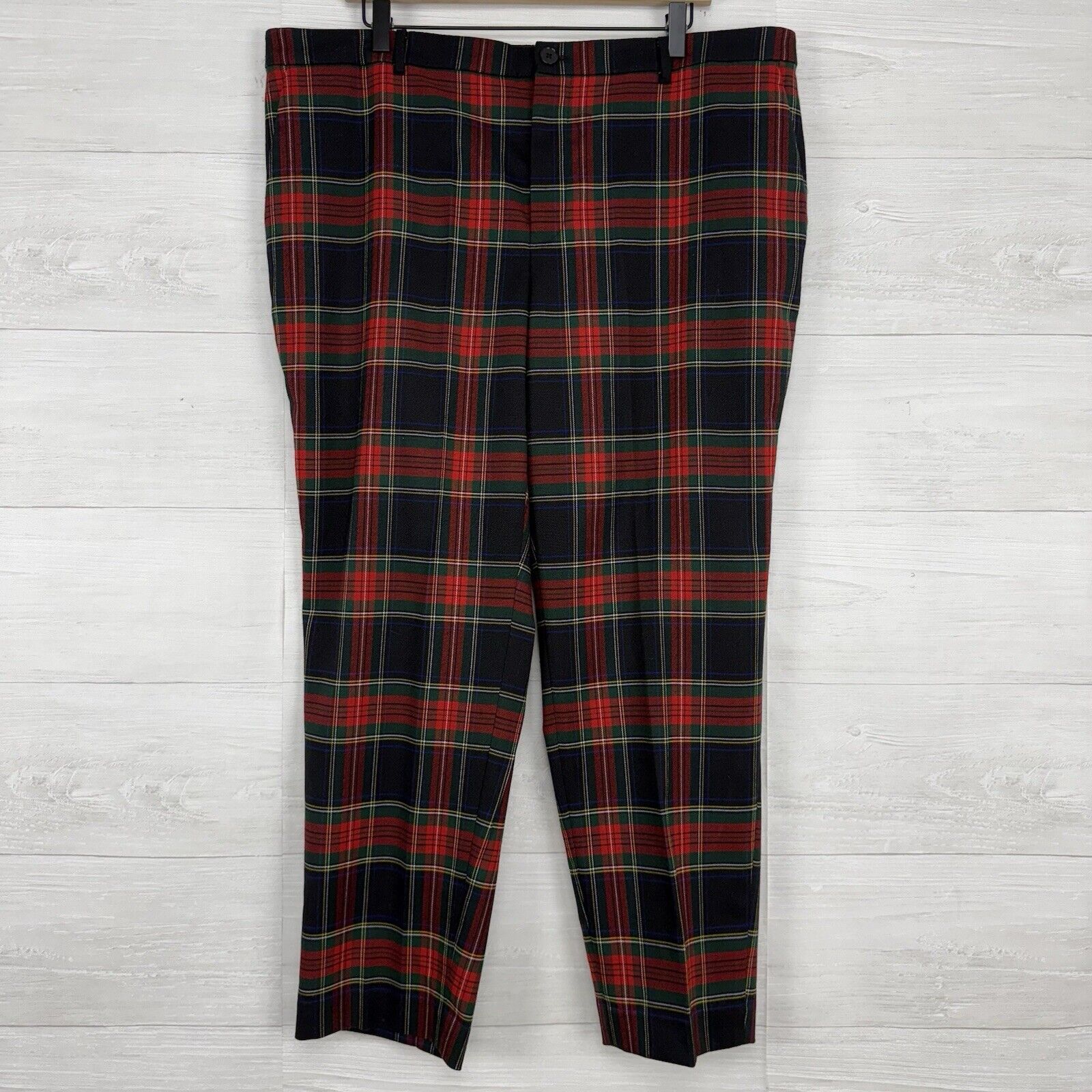 Lauren Ralph Lauren Women 16W Tartan Plaid Pants Red Black Green Holiday Tapered