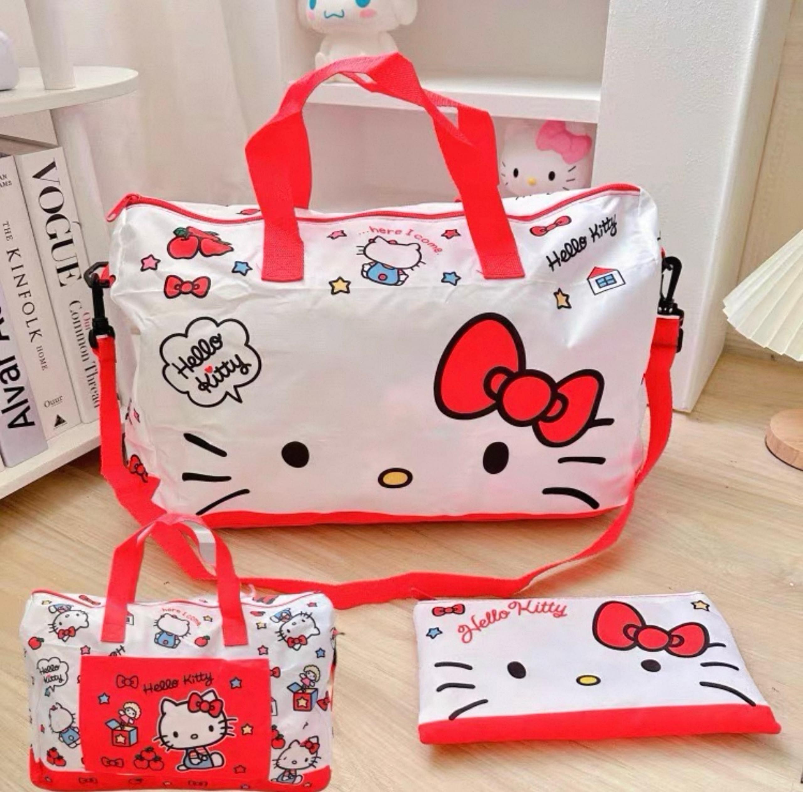 Sanrio Hello Kitty Foldable Travel Duffel Tote Bag Carry on