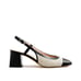 J.Crew Layne cap toe heels in Spanish canvas size 8.5 / 8H sling back