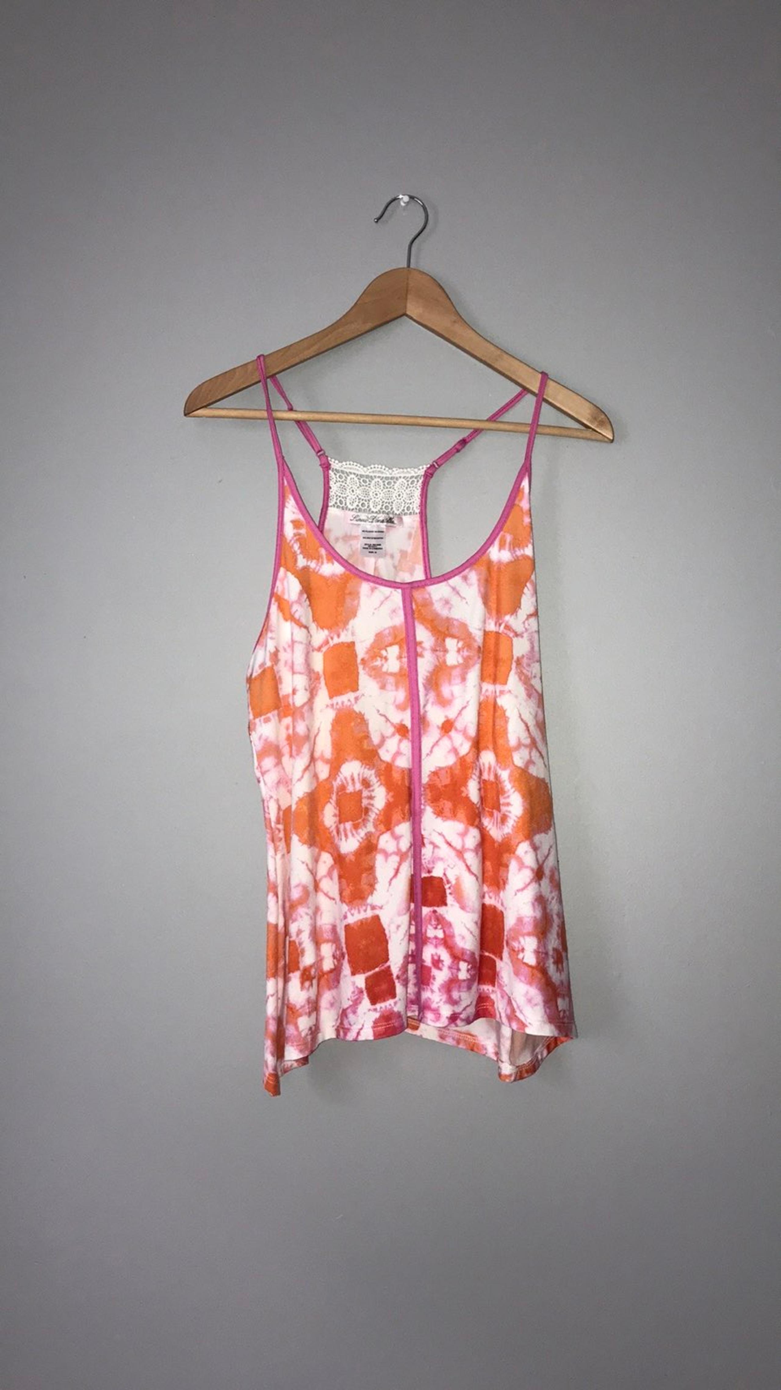 LINEA DONATELLA Orange Tie Dye Tank Top