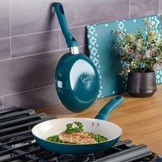 Blue Mowry Savory Saffron 2-Piece Fry Pan Set - Teal