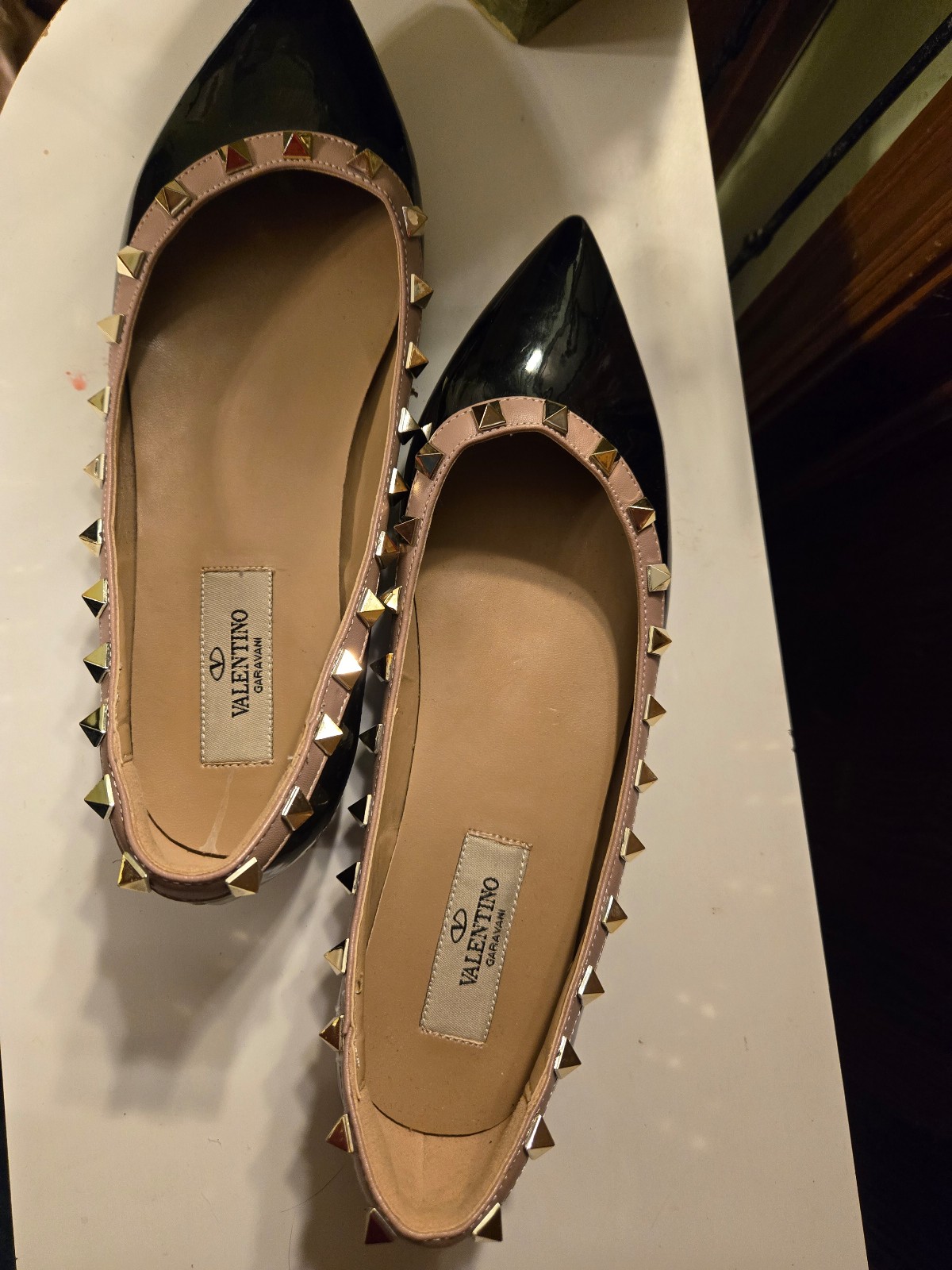 Valentino Garavani Rockstud patent leather flats