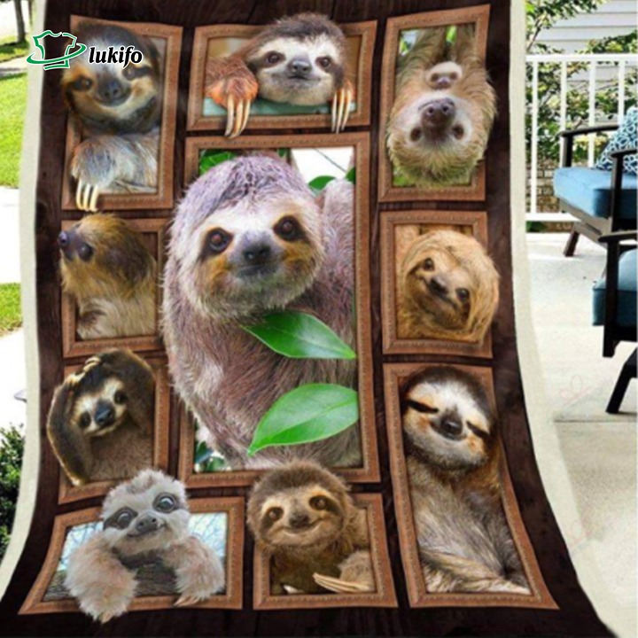 Sloth Jumping In The Trees Fleece Blanket