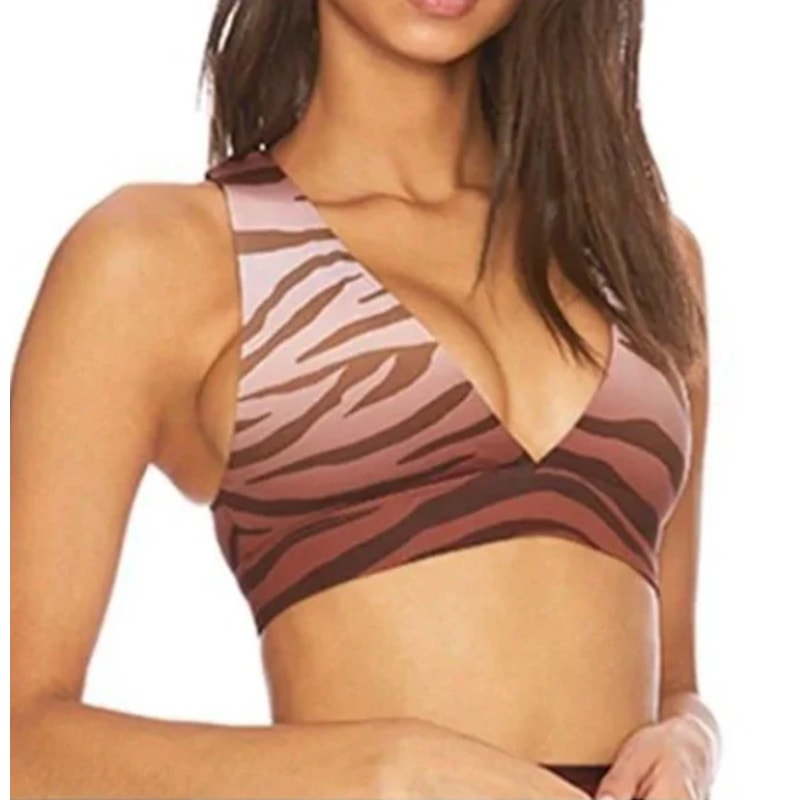 Beach Riot Jungle Kelly Sports Bra Zebra Medium NWT