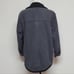 90s Vintage Excuse Grunge Dark Wash Black Distressed Sherpa Lined Denim Jacket L
