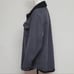 90s Vintage Excuse Grunge Dark Wash Black Distressed Sherpa Lined Denim Jacket L
