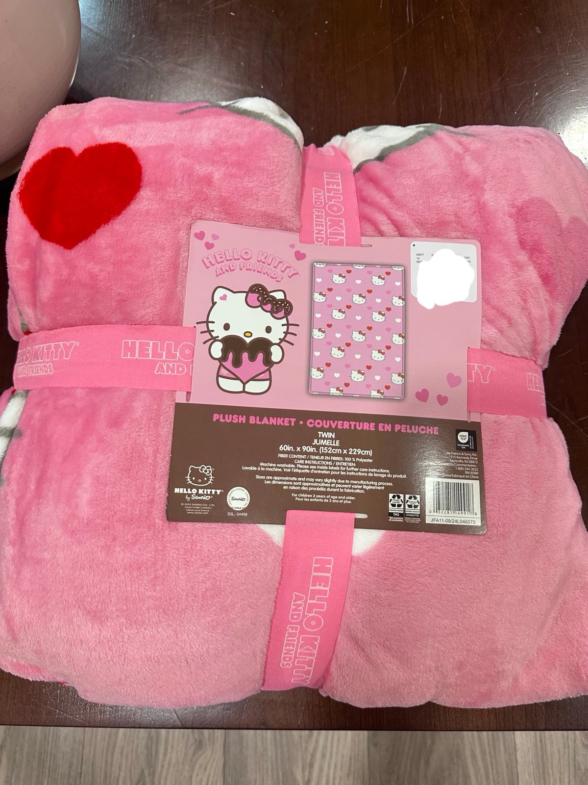 Hello Kitty Valentines Day Plush Blanket