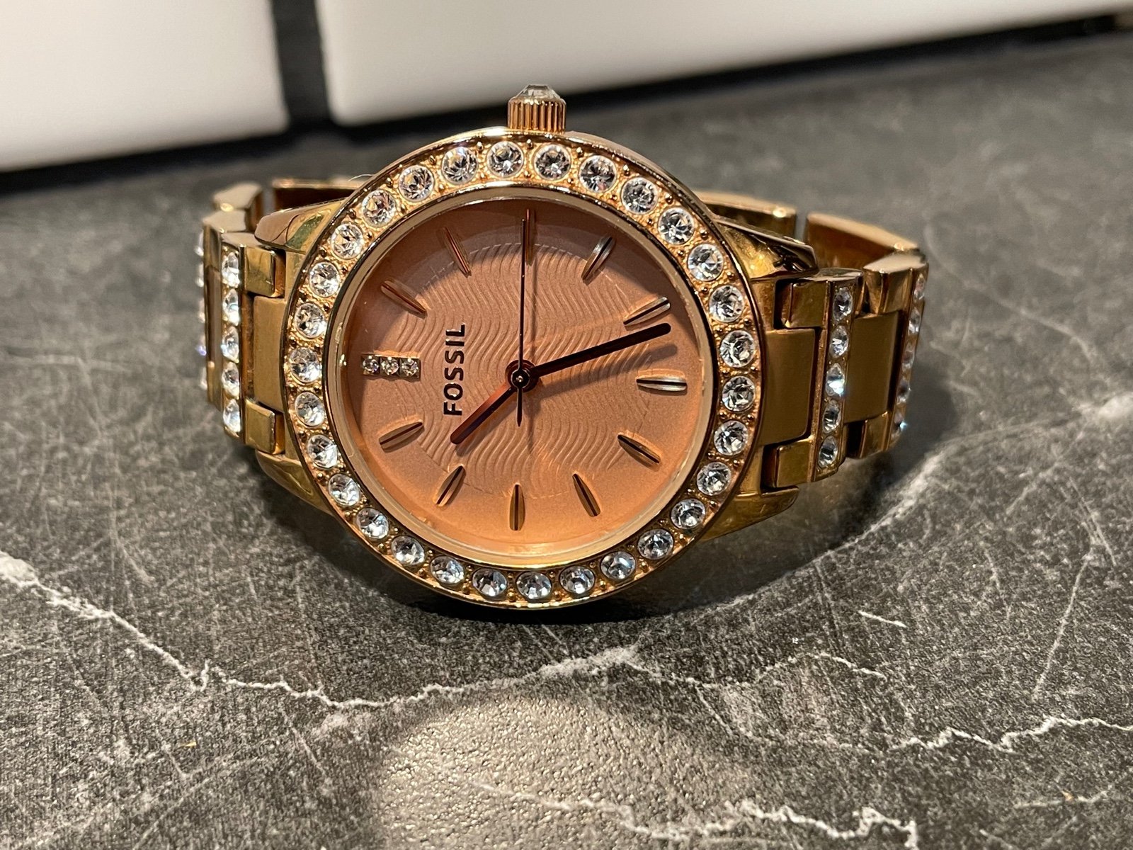 Ladies Copper Tone Fossil Watch - New Battery