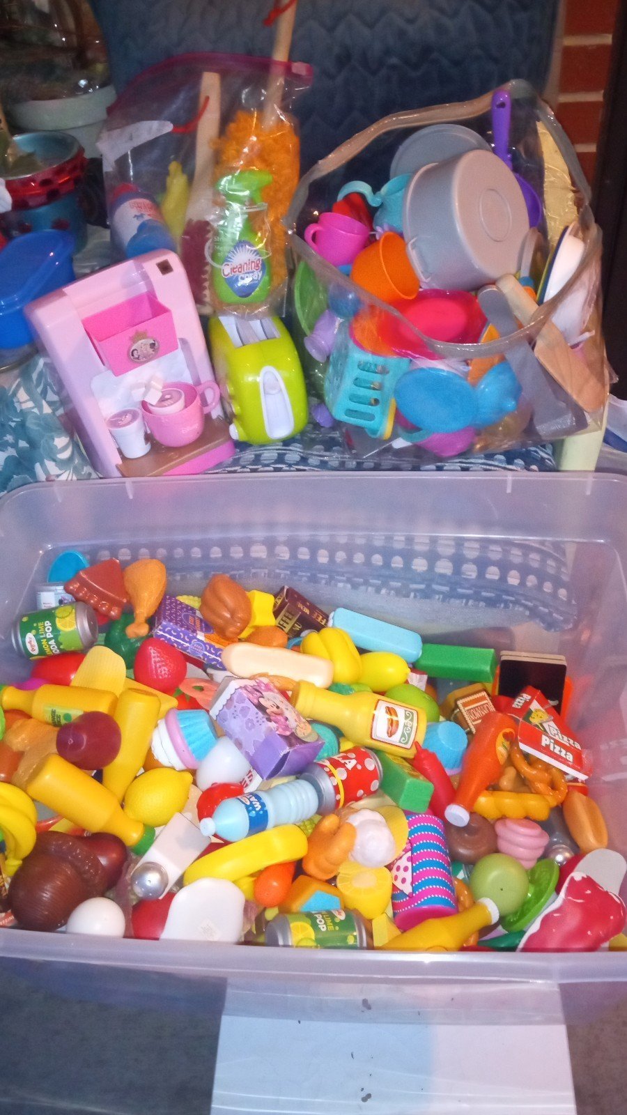 HUGE Lot Of Play Food, Dishes, Utensils, Appliances, etc