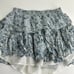 LoveShackFancy Blue Ditsy Floral Mini Skirt Silk Ruffle Size Small Whimsy