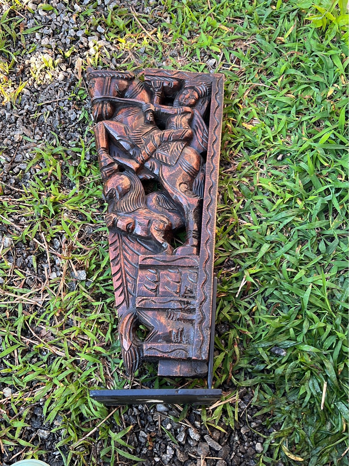Majestic Wooden Wall Brackets Of Vir - The Warrior & The Mythical Yali -