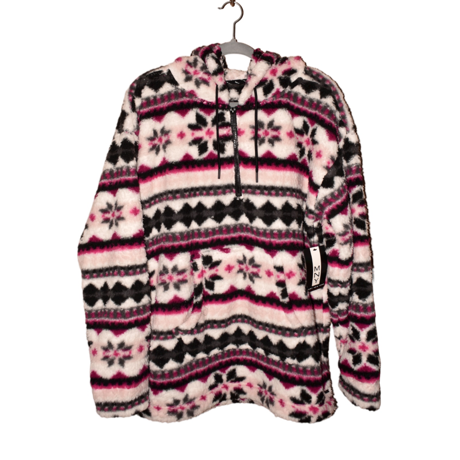 MARC NEW YORK NEW 69 Performance Hooded Plush Teddy in Fair Isle XL