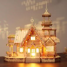 Vintage Villa 3D Wooden Puzzle,Building Kits for Adults and Teens