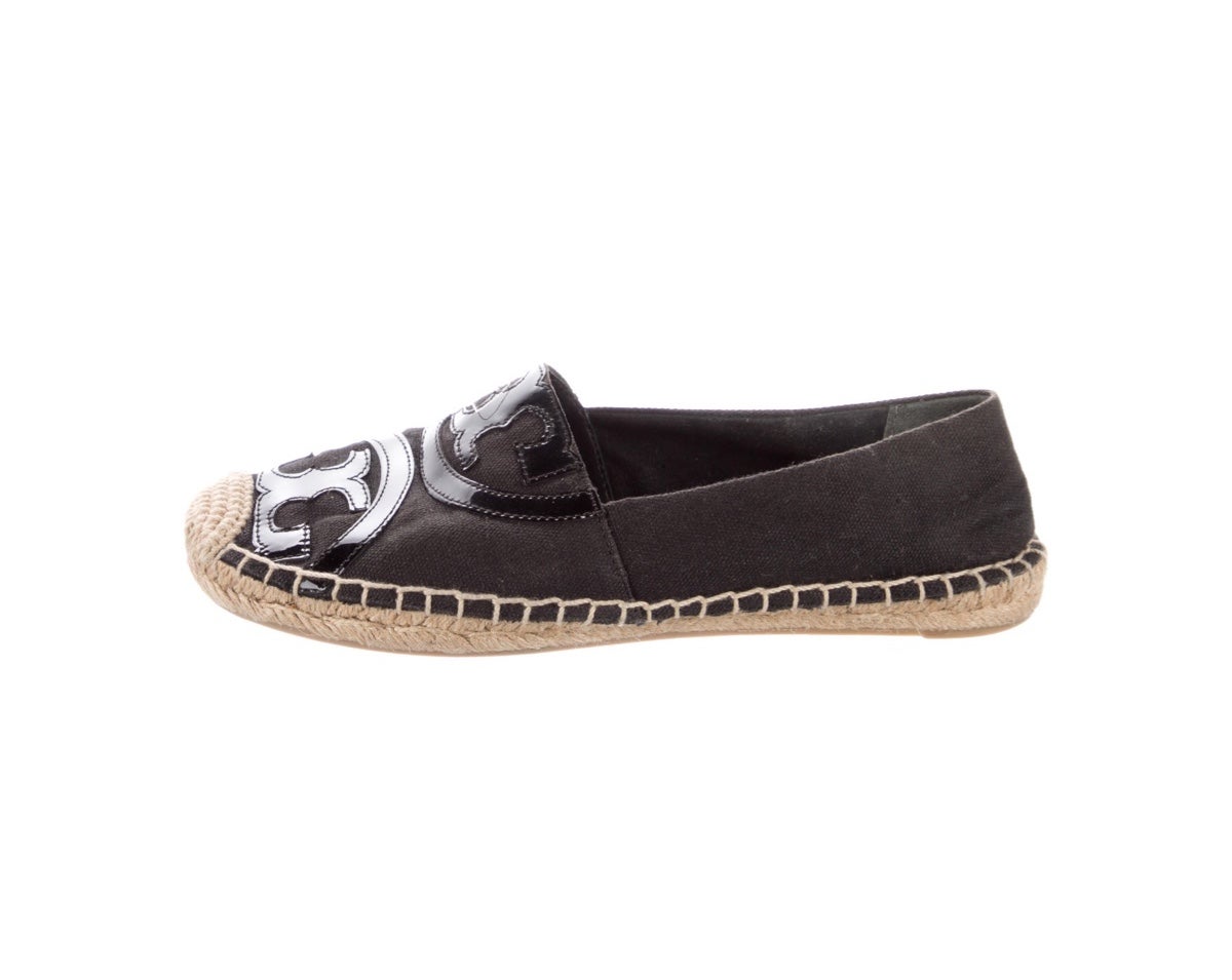 Tory Burch Canvas flats logo Espadrilles Sz 5