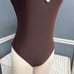 GUCCI Authentic Chocolate Brown one Piece Swimsuit M missing belt classic
