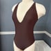 GUCCI Authentic Chocolate Brown one Piece Swimsuit M missing belt classic