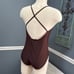 GUCCI Authentic Chocolate Brown one Piece Swimsuit M missing belt classic