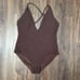 GUCCI Authentic Chocolate Brown one Piece Swimsuit M missing belt classic