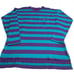 VTG Dehen Men L 80s Heavy Knit Sweatshirt Duty Blue Purple Striped Bally USA