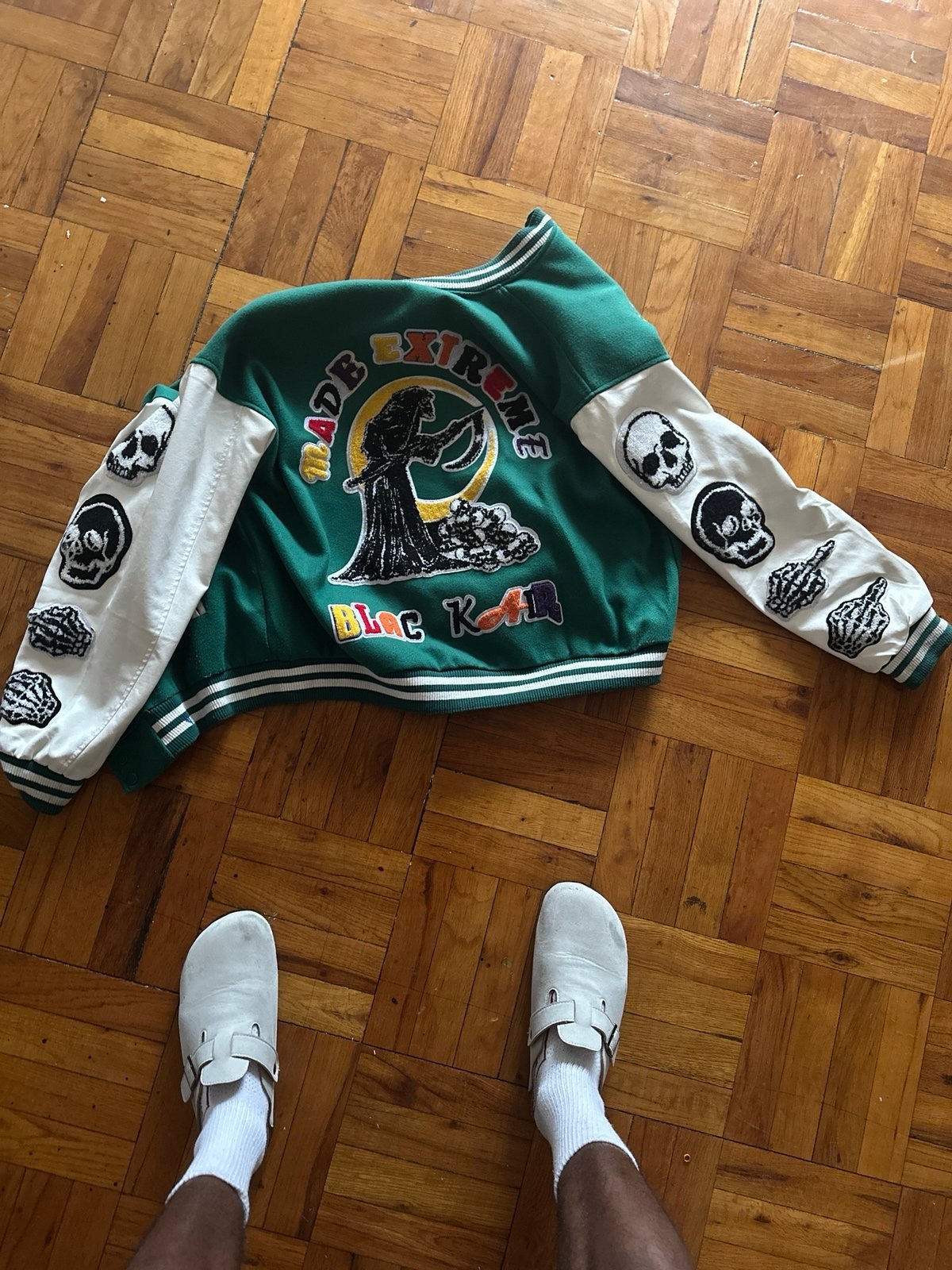 Supermade embroidery varsity jacket