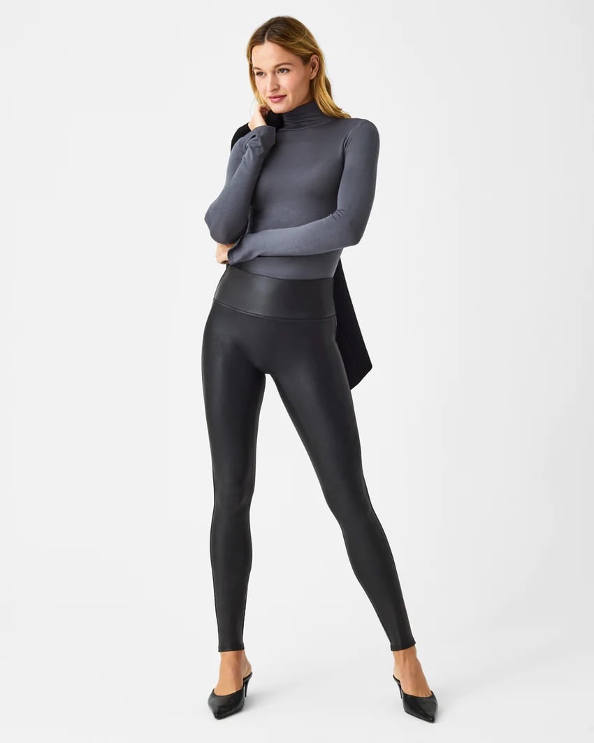 spanx Faux Leather Leggings Black