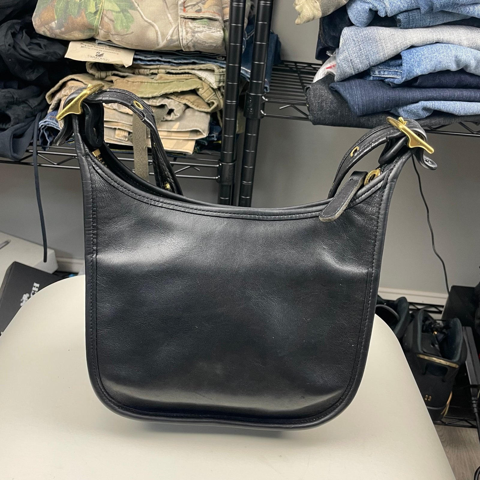 COACH Janice Legacy 9950 Black Leather Crossbody Bag USA Vintage