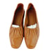 Vince SZ Kali Square-Toe Leather Ballet Flats Caramel
