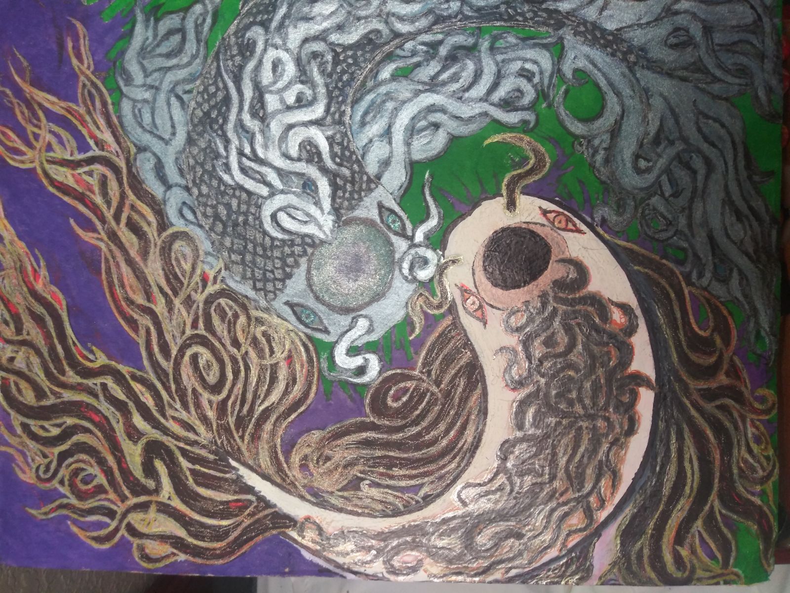Multimedia coy fish yin-yang