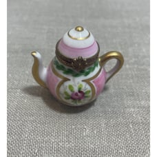 Limoges France Peint Main Trinket Teapot Box Charmant Exclusive
