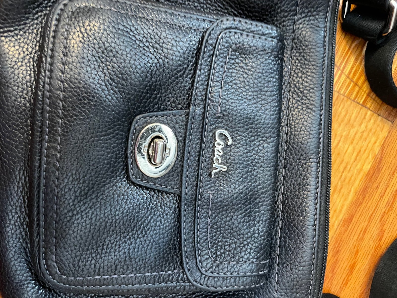 Coach Black Leather Satchel good condition