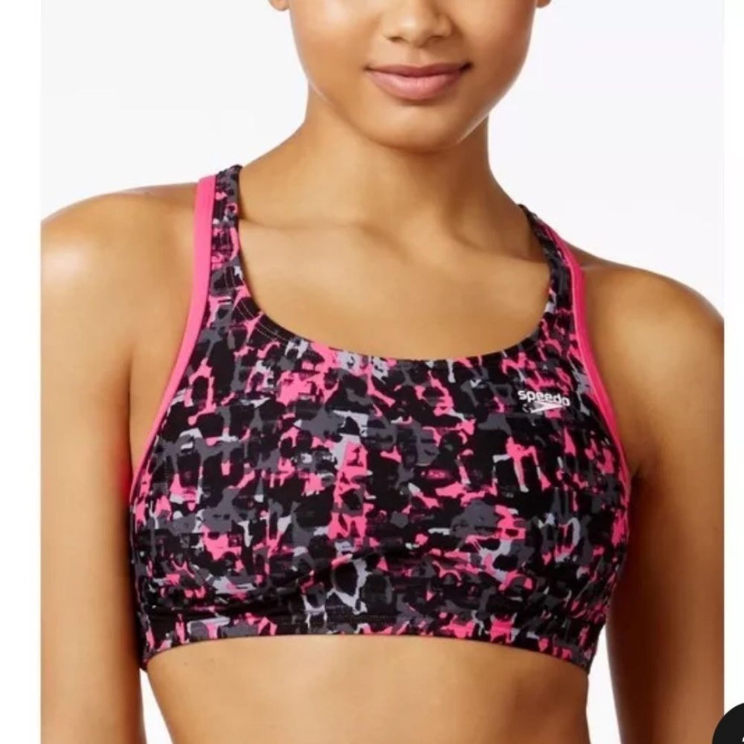 Speedo Aqua Elite Sport Swimsuit Top Pink size 6 NWT