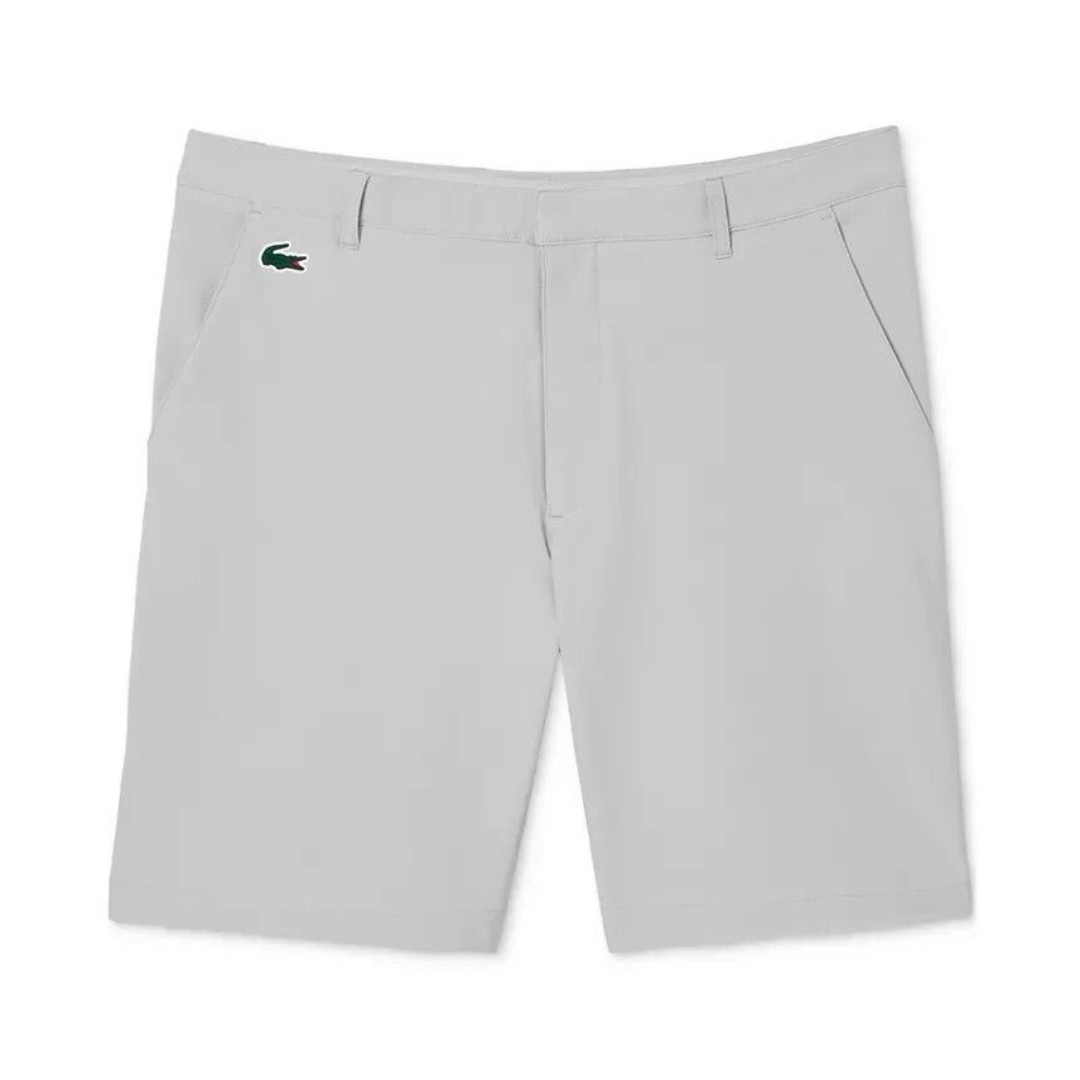 Lacoste Men's Golf stretch Performance 8 Bermuda Shorts Quick Dry Light Gray 34