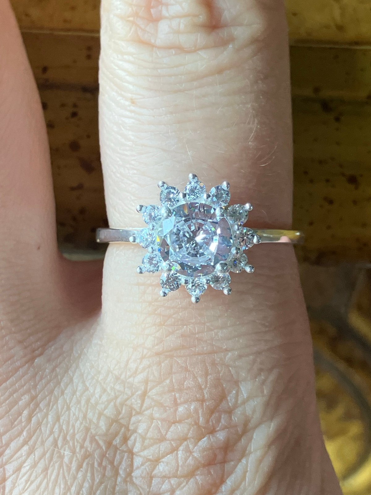 Simulated Diamond Sterling Silver Ring Size 9