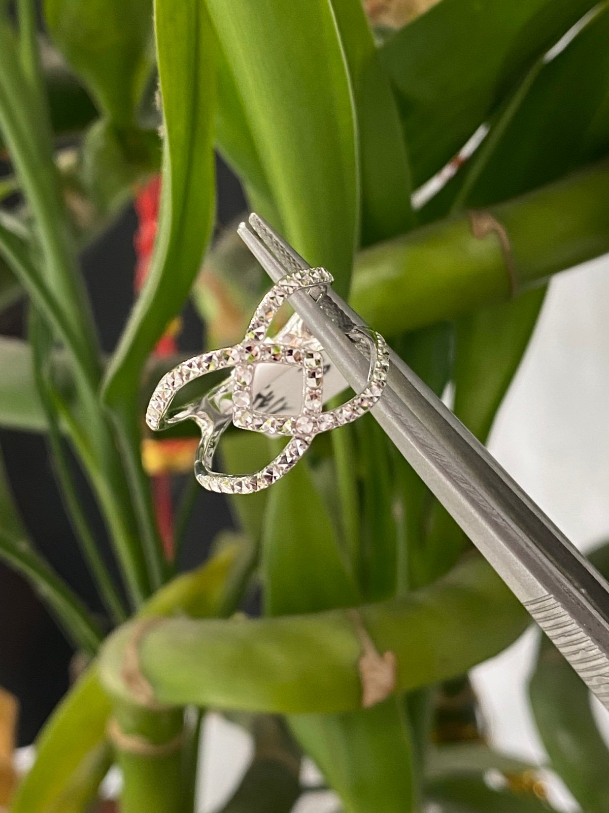 14K White Gold Diamond Cut Wide Ring