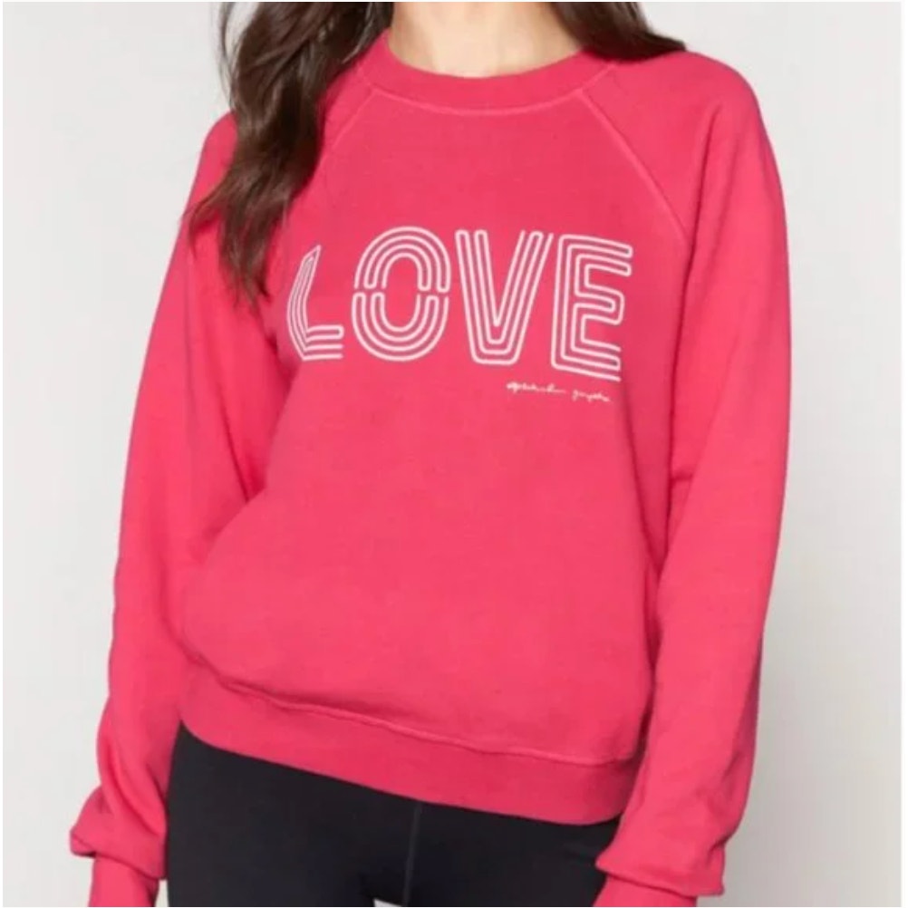 SPIRITUAL GANGSTER Pink Love Bridget Crewneck Sweatshirt // XS