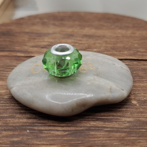 Jungle green faceted crystal charm