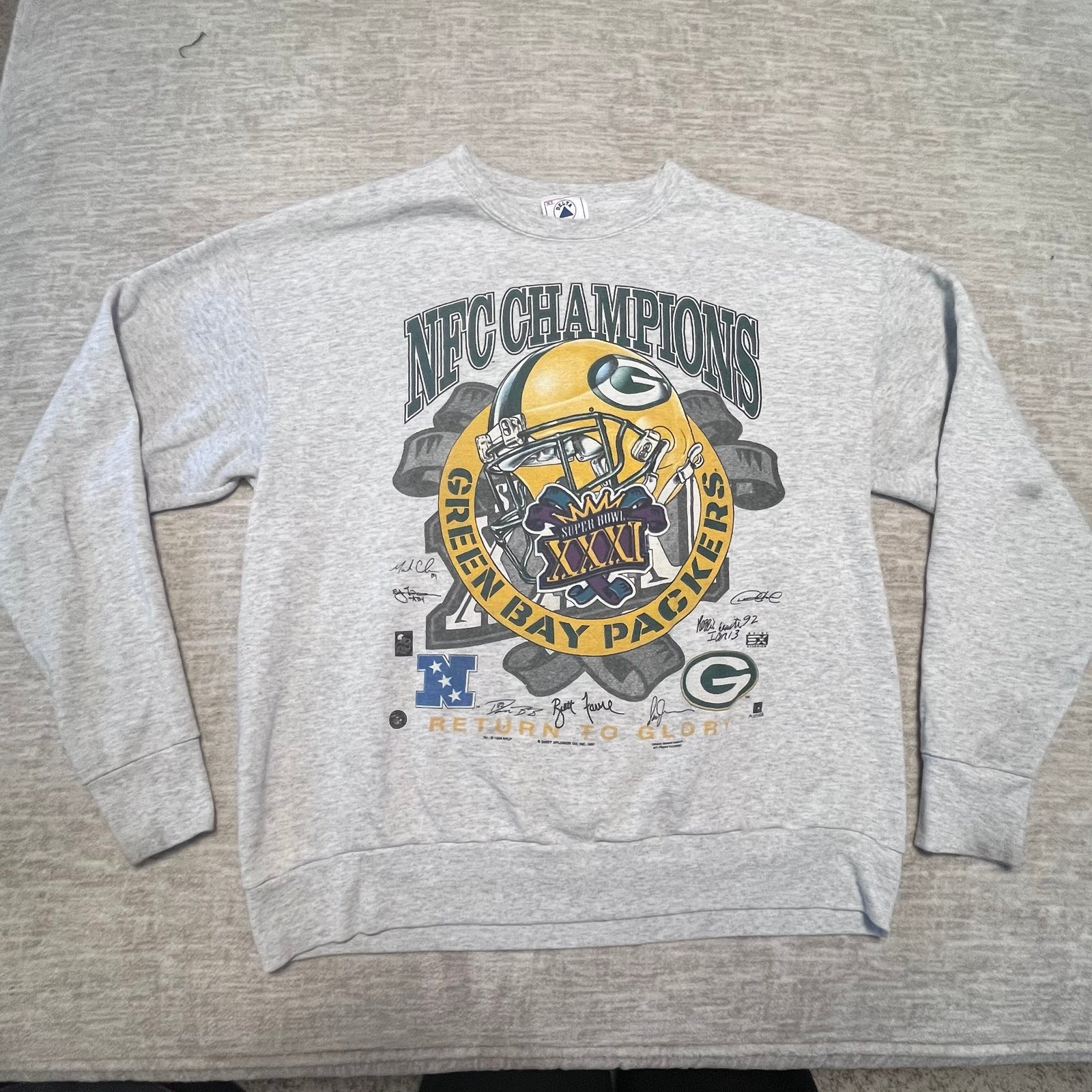 Vintage 1997 Green Bay Packers NFC Champions Sweatshirt XL Made in USA