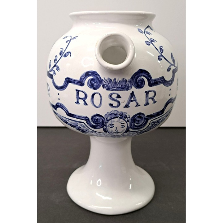Vtg Apothecary Pharmaceutical Jar SYR ROSAR SOL By Lilly Made in Portugal 1989