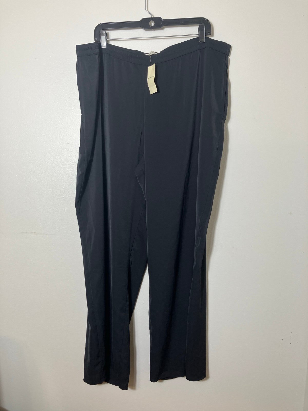NEW Abercrombie And Fitch Wide Leg Pants Women’s Sz XL Black Pull On Lightweight